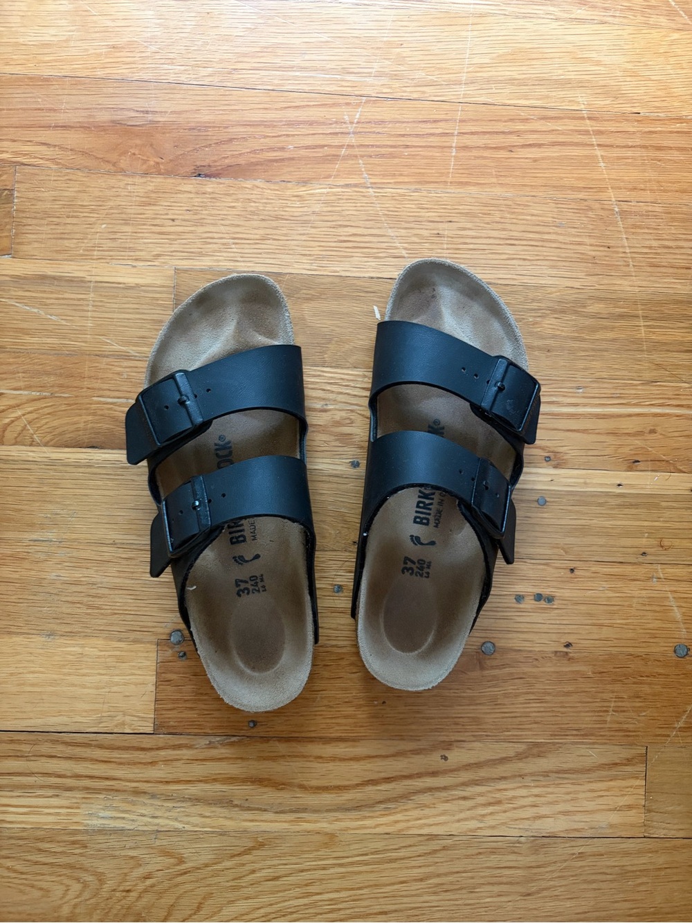 Birkenstock Kids Black Two-Buckle Sandals